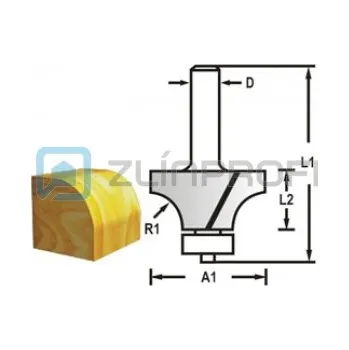 Fréza MAKITA MAKITA Zaoblovací fréza s ložiskem stopka 8 mm,20,7x10x52 mm R=4mm D-48365
