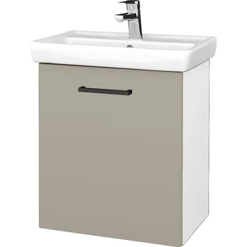 Koupelnový nábytek Dřevojas Koupelnová skříňka DOOR SZD 55 - N01 Bílá lesk / Úchytka T06 / M05 Béžová mat / Levé