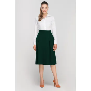 Dámská sukně Široká vzorovaná sukně midi s potiskem SP119 Barva: Zelená, Velikost: S