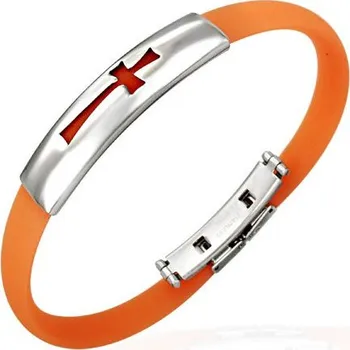 Náramek Pryžový náramek s ocelovým zapínáním a vzorem - TCL023BA