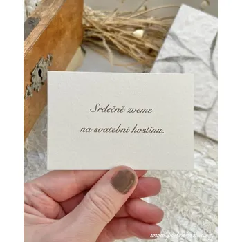 Pozvánka Pod Rukama Svatební pozvánka jednoduchá Barevnost: krémová, přírodní, Velikost v cm: obdélník 6x10 cm