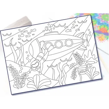 Radost v písku Šablona na pískování potápěč A4