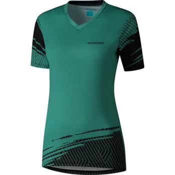 cyklistický dres SHIMANO SAIKO dres s krátkým rukávem, dámský, zelená, XXL