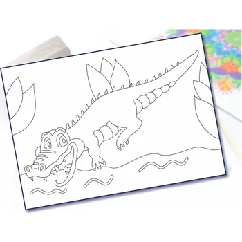 Radost v písku Šablona na pískování krokodýl ve vodě Varianta: A5 (148 x 210 mm)