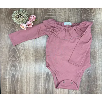 Baby Powder Handmade Body s volánky okolo dekoltu růžové 68 růžová
