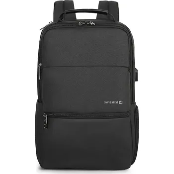 brašna na notebook Batoh SWISSTEN pro Apple MacBook - USB-A port - elegantní - látkový - černý