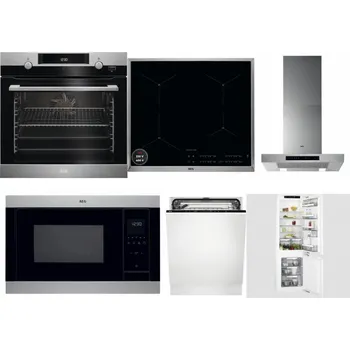 Set domácích spotřebičů AEG Mastery SteamBake BCK455350M + AEG Mastery SenseBoil IAE64413XB + AEG Mastery DBB5660HM + AEG Mastery MSB2547D-M + AEG FSK73607Z + AEG Mastery FlexiShelf SCE818D3LC
