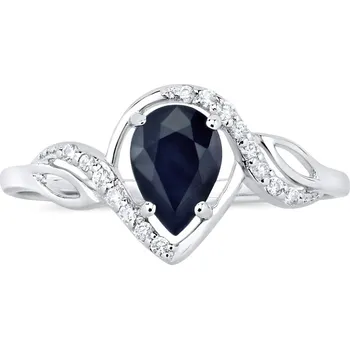 Prsten Stříbrný prsten AYNE s pravým Safírem obvod 51 mm