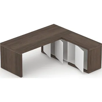 Kancelářská sestava NABYTEK-DESIGNOVY.CZ - DLZ4 - Manažerská sestava stolu s komodou SOLID Z4, volitelná délka stolu 160/180/200cm, jilm royal/bílá