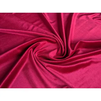 Samet velur elastický, červený