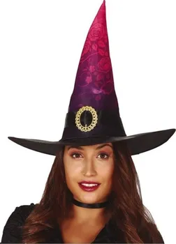 Karnevalový doplněk Fiestas Guirca Dámský klobouk čarodějnice černý/růžový