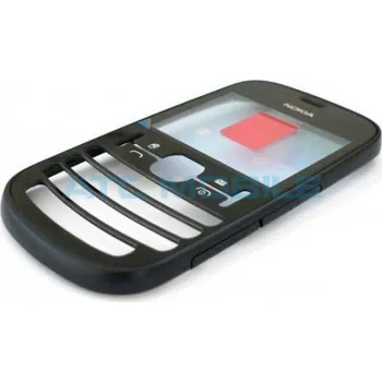 Náhradní kryt pro mobilní telefon Přední kryt Nokia Asha 200 černý - 0258867