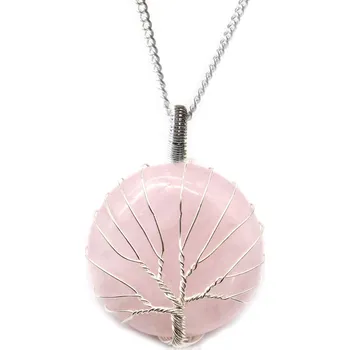 Souprava šperků AWM, Ltd, S3 8AL Indický náhrdelník Strom života z drahého kamene - Růženín