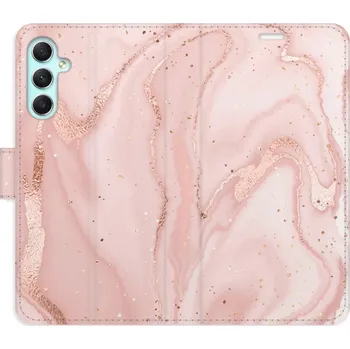 Pouzdro na mobilní telefon Flipové pouzdro iSaprio - RoseGold Marble - Samsung Galaxy A34 5G