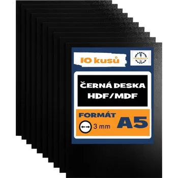 kreativní sada VypálímTi.cz Černá HDF/MDF deska A5 - 8ks