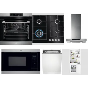 Set domácích spotřebičů AEG BSK782380M + AEG Mastery SpeedBurner HKB64420NB + AEG Mastery DBB5660HM + AEG Mastery MSB2547D-M + AEG FSK73607Z + AEG Mastery NoFrost SCB618F6TS