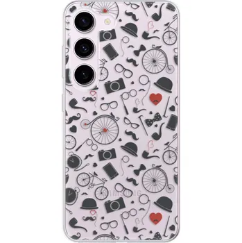 Pouzdro na mobilní telefon Odolné silikonové pouzdro iSaprio - Vintage Pattern 01 - black - Samsung Galaxy S23 5G