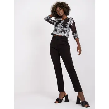 Dámské kalhoty Elegantní kalhoty s páskem Italy Fashion černé EU velikost: S