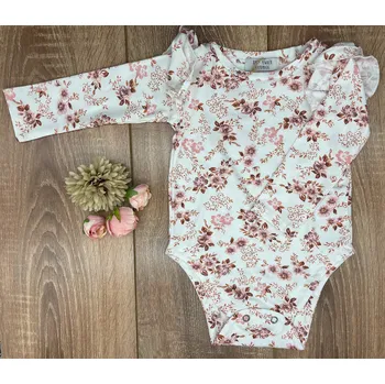 Baby Powder Handmade Body s volánky na ramenou květinové 74 béžová