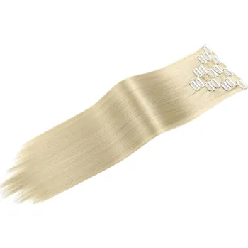 Příčesek Clip in vlasy - sada - 57 cm, 7 - dílná, odstín - M24/613 (mix platinově plavá/beach blond)