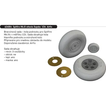 Plastikový model Eduard 1/24 Spitfire Mk.IX wheels 5spoke (AIRFIX)