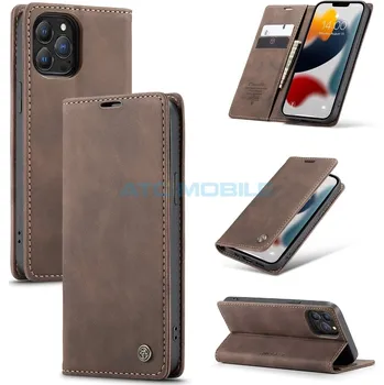Pouzdro na mobilní telefon Pouzdro CaseMe Magnetic Book iPhone 13 Pro hnědé a zpět 26 Kč s ATC Clubem