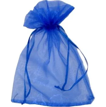 Dárková taška Dárkový sáček organzový BEAUTY ORGANDY modrý 15 x 20cm (Dárkový sáček organzový, průsvitný, se zatahovací šňůrkou)