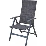 Asko a.s. CALVIN 141 - zahradní stohovací křeslo šedá / antracit, žíhané, umělý ratan + hliník