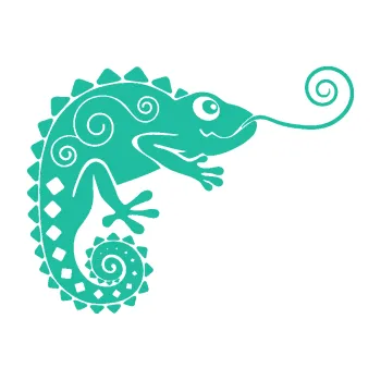 Samolepící dekorace Chameleon 004 pravá (25 - tyrkysová) SAMOLEPKA NA AUTO, NÁLEPKA, FÓLIE, POLEP, TUNING, VLASTNÍ TEXT, TISK, AUTOSAMOLEPKY.cz, POLEPY, OBRÁZEK, LOGO, 3D STICKERS