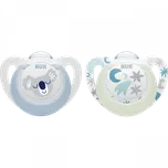 NUK dudlík Star Den & Noc (0-6 m.) - 2 ks Barva: Modrá