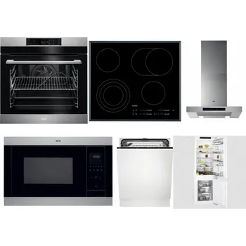 Set domácích spotřebičů AEG BPK742380M + AEG Mastery DirectTouch HK654070FB + AEG Mastery DBB5660HM + AEG Mastery MSB2547D-M + AEG FSK73607Z + AEG Mastery FlexiShelf SCE818D3LC