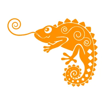 Samolepící dekorace SAMOLEPKA Chameleon 004 levá (06 - oranžová) NA AUTO, NÁLEPKA, FÓLIE, POLEP, TUNING, VLASTNÍ TEXT, TISK, AUTOSAMOLEPKY.cz, POLEPY, OBRÁZEK, LOGO, SAMOLEPKY