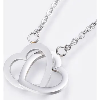 Náhrdelník Náhrdelník, srdce, nerez. ocel, 43 cm, 1ks