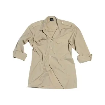 Pánská košile Košile SERVIS dlouhý rukáv na knoflíky KHAKI XL - Skladem