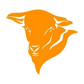 Samolepící dekorace SAMOLEPKA Ovce 001 levá hlava (06 - oranžová) NA AUTO, NÁLEPKA, FÓLIE, POLEP, TUNING, VLASTNÍ TEXT, TISK, AUTOSAMOLEPKY.cz, POLEPY, OBRÁZEK, LOGO, SAMOLEPKY