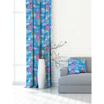 Dekorační látka SOFT Princezny - modrá bez obšití 150