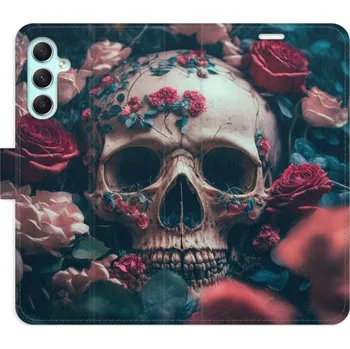 Pouzdro na mobilní telefon Flipové pouzdro iSaprio - Skull in Roses 02 - Samsung Galaxy A34 5G