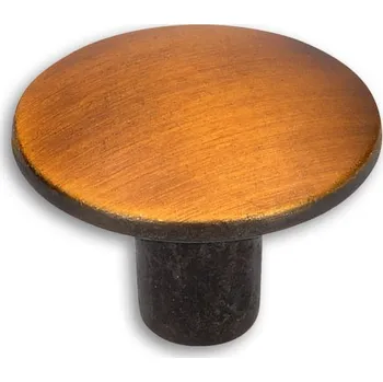 Nábytkové kování Rustikální nábytková úchytka LUNA, kovová, mosaz broušená, průměr 30 mm 2087F-30 ZN79