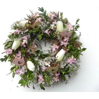 Věnec březový s tulipánky