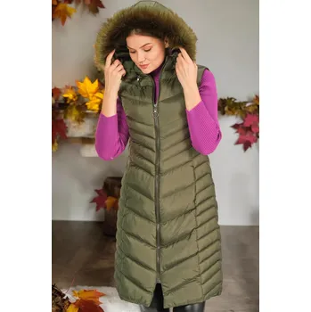 Dámská vesta Z6725 DEWBERRY DÁMSKÁ VESTA - TMAVÁ KHAKI dewberry kaki 2645362