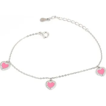 Náramek Dětský stříbrný náramek se srdíčky 15-18 cm SVLB0628SH2R218
