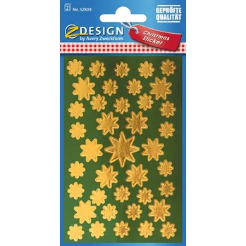 Vánoční dekorace Avery Zweckform 52804 Vánoční samolepky, 78 ks, motiv zlaté hvězdičky
