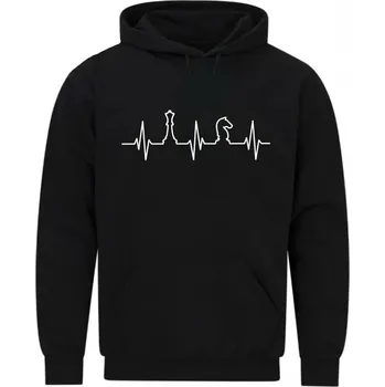 Pánská mikina Pánská mikina Kardiogram a Šachy (Skladem S-5XL) (Velikost: 5XL, Barva: Černá)