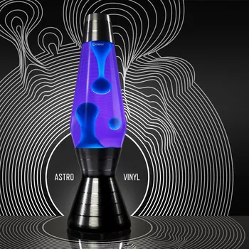 Lampa pro světelnou terapii Mathmos Astro Vinyl, originální lávová lampa s fialovou tekutinou a tyrkysovou lávou, 43cm