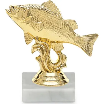 Figurka okoun, 10 cm, zlato, včetně podstavce