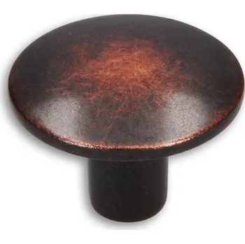 Nábytkové kování Rustikální nábytková úchytka LUNA, kovová, černá měď, průměr 30 mm 2087F-30 ZN77