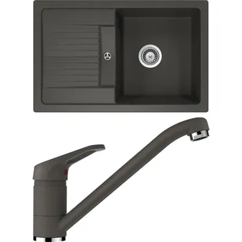 Granitový dřez Set Schock S30-1 (dřez Lima D-100S Asphalt + baterie Cosmo Asphalt)