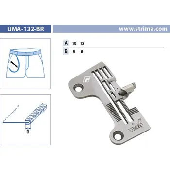 Příslušenství k šicímu stroji Texi Lemovač skládající napůl pro šicí stroje UMA-132-BR 10/5 H