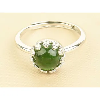 Prsten Prsten chromdiopsid kulatý s obrubou Ag 925/1000 + Rh