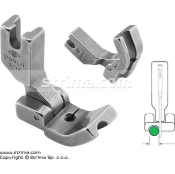 Příslušenství k šicímu stroji Texi Kloubová patka pro všívání kedru pro šicí stroje, levá 4.8mm P69LH3/16